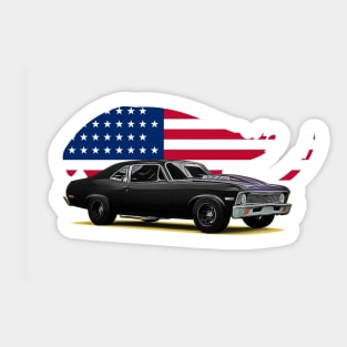 Nova Black USA Print Sticker